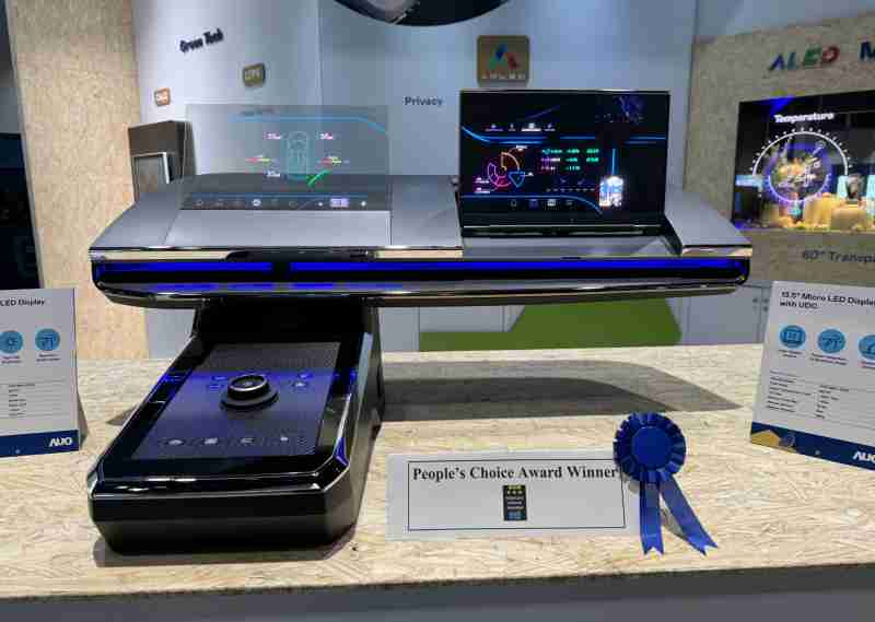 糖果派对车用Micro LED Display HMI解决方案获”最佳车用显示奖”，，以用户为中心开发，，针对前座驾驶与乘客设计兼具娱乐与安全的高画质屏幕，，包含车舱前座的Micro LED透明屏幕及全球首款内建镜头的智慧Micro LED显示器